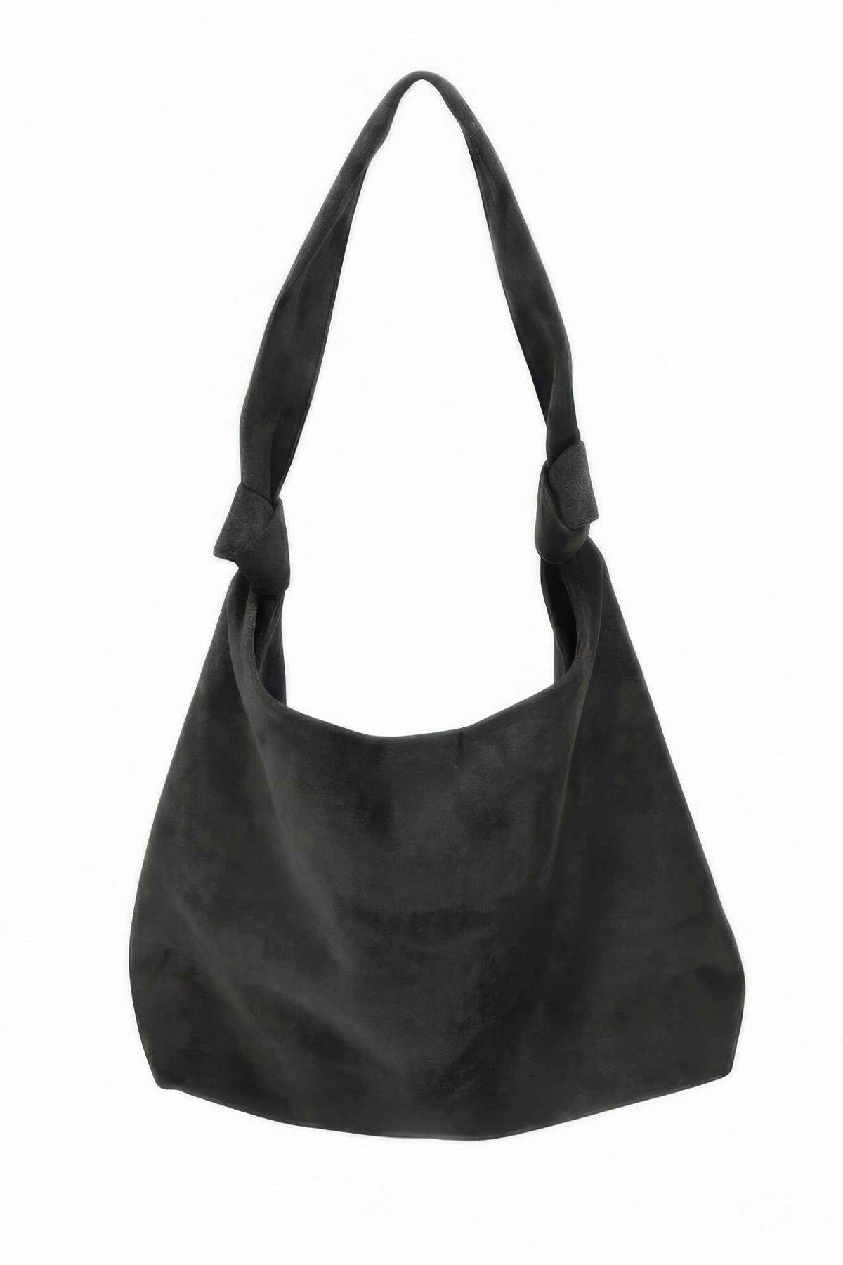 Knotted Faux Suede Hobo Bag