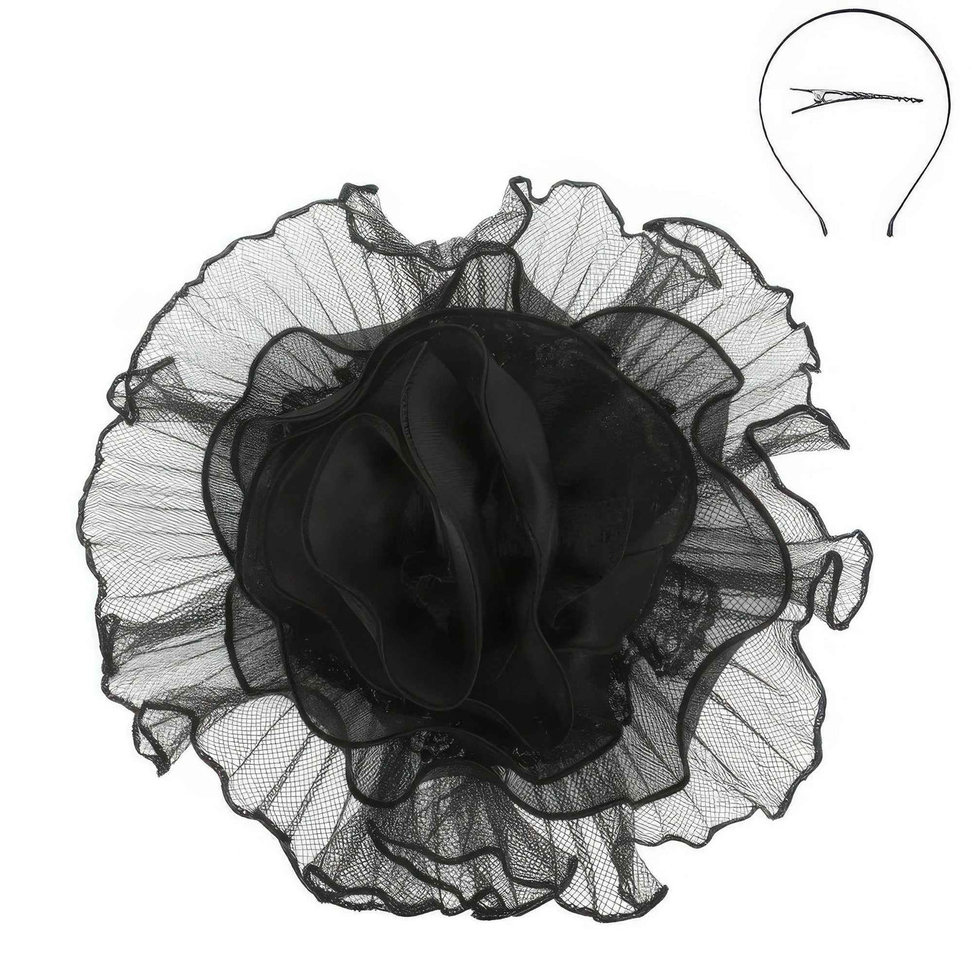 Lace Mesh Flower Headband Fascinator