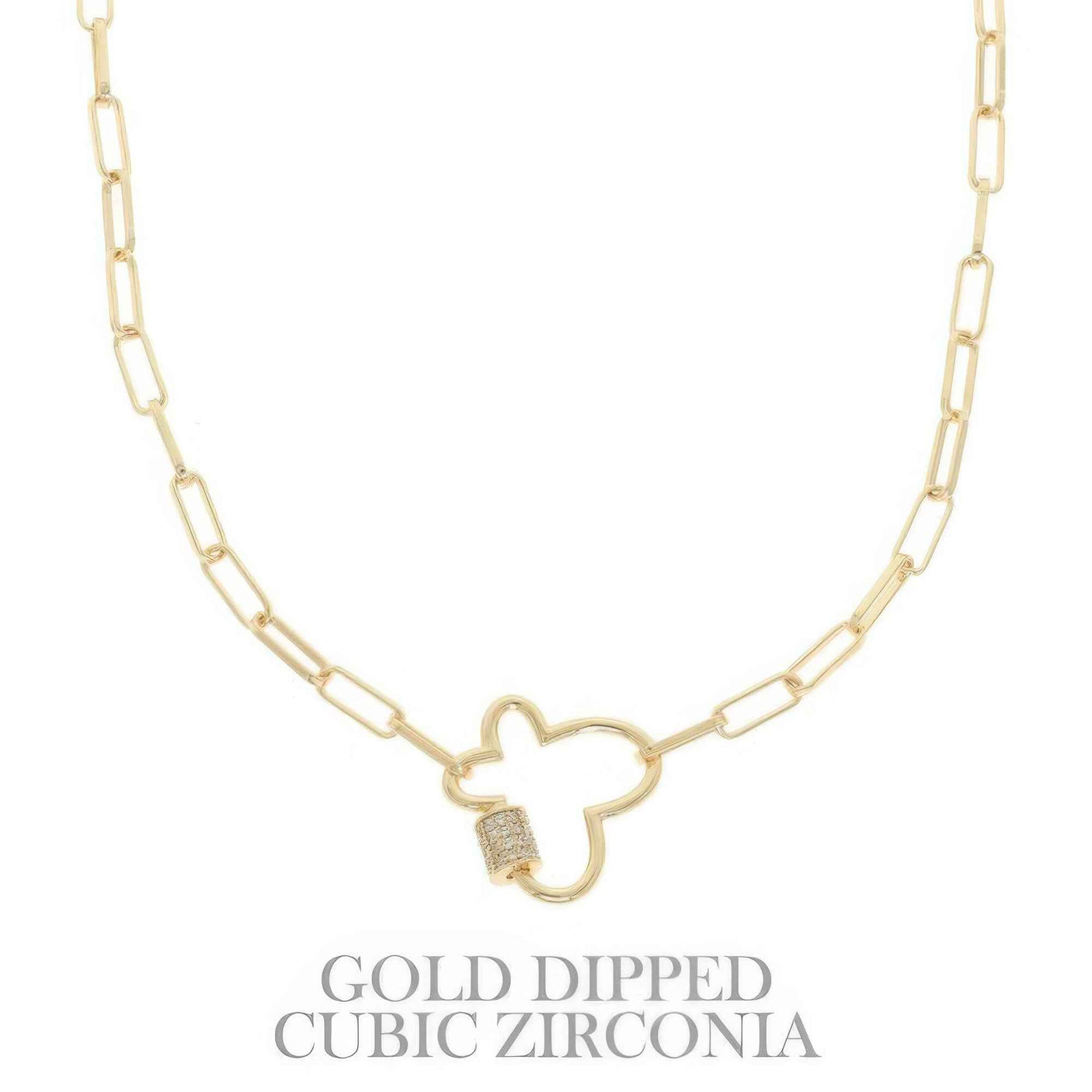 Gold Plated Butterfly Cutout Pendant Necklace