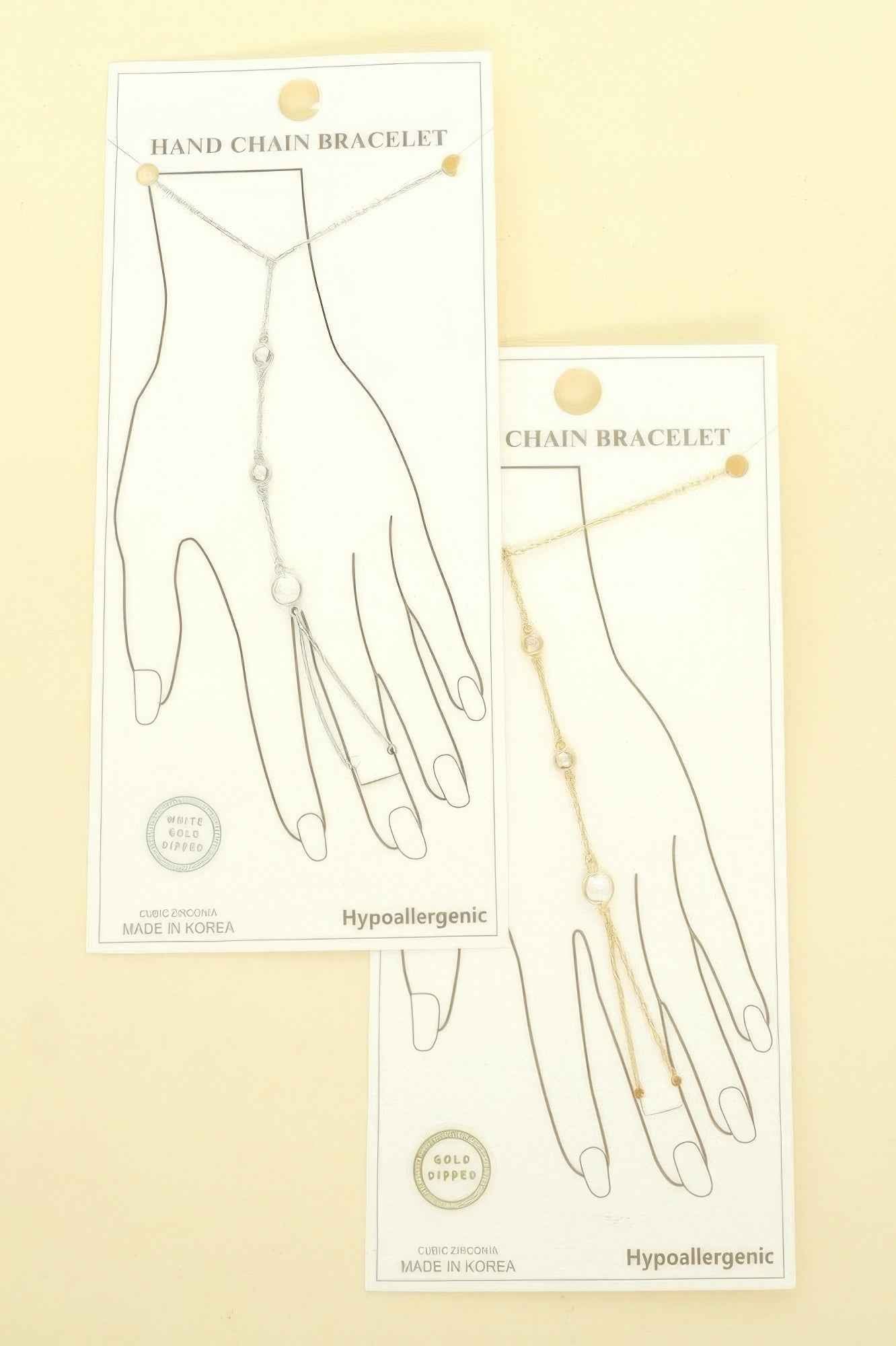 Gold Plated Cz Cable Chain Hand Bracelet