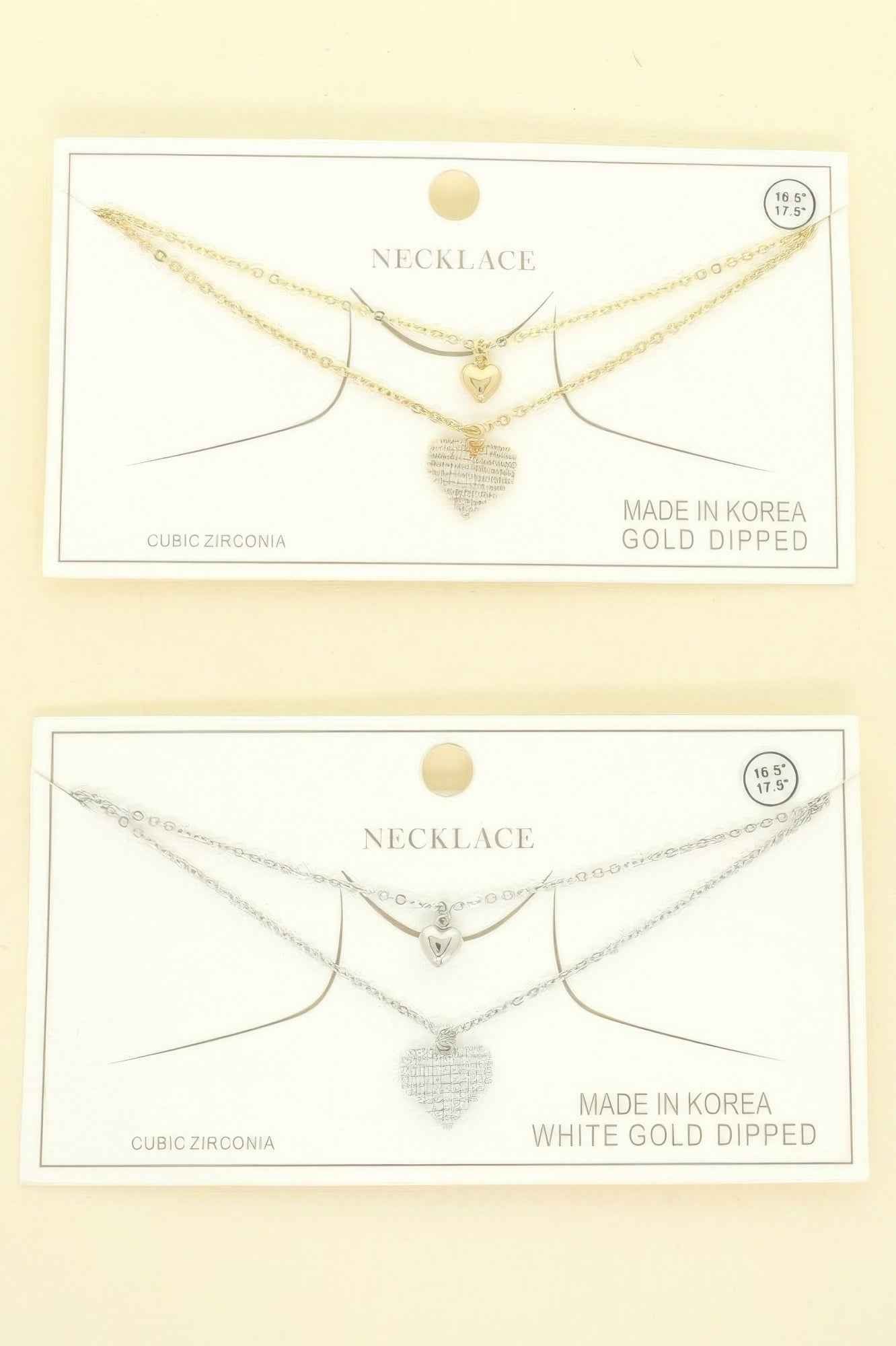 Gold Plated Cz Heart Pendant Necklace