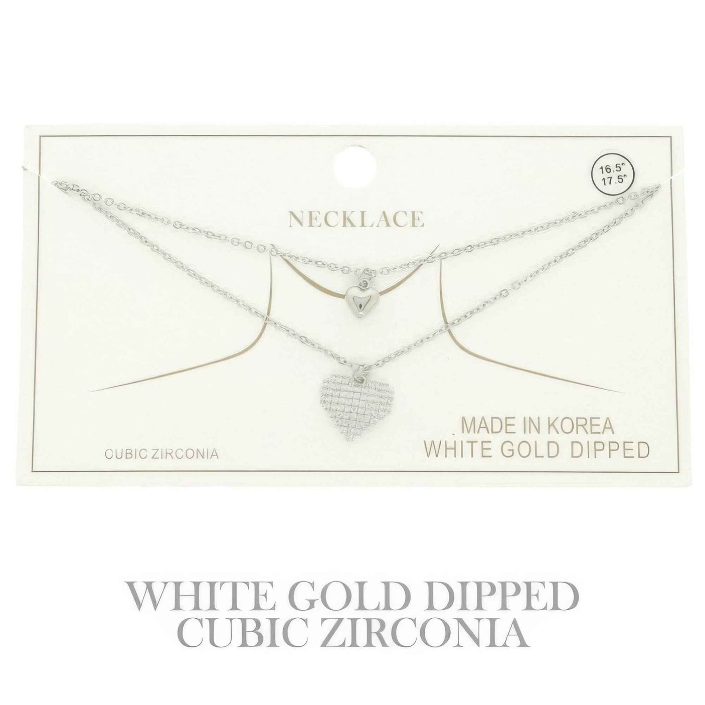 Gold Plated Cz Heart Pendant Necklace