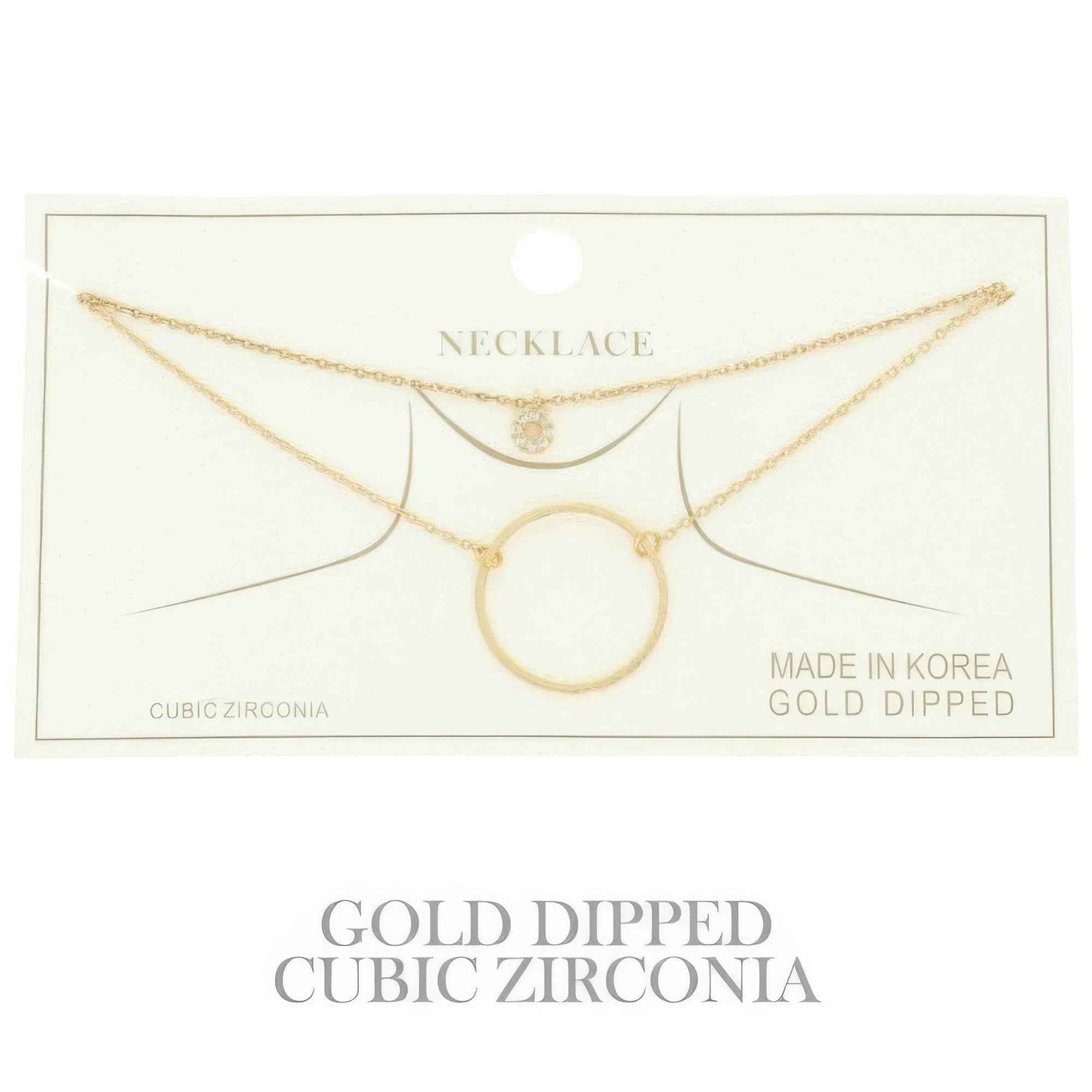 Cz Gold Plated Round Cut Pendant Necklace