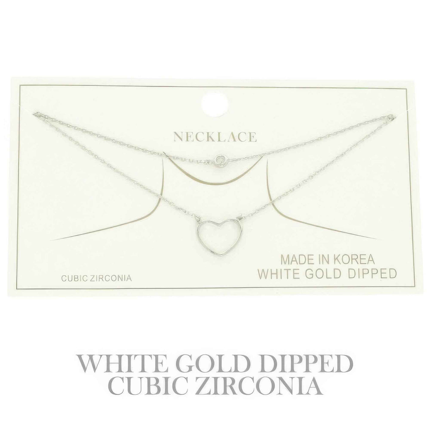 Cz Gold Plated Heart Cut Pendant Necklace