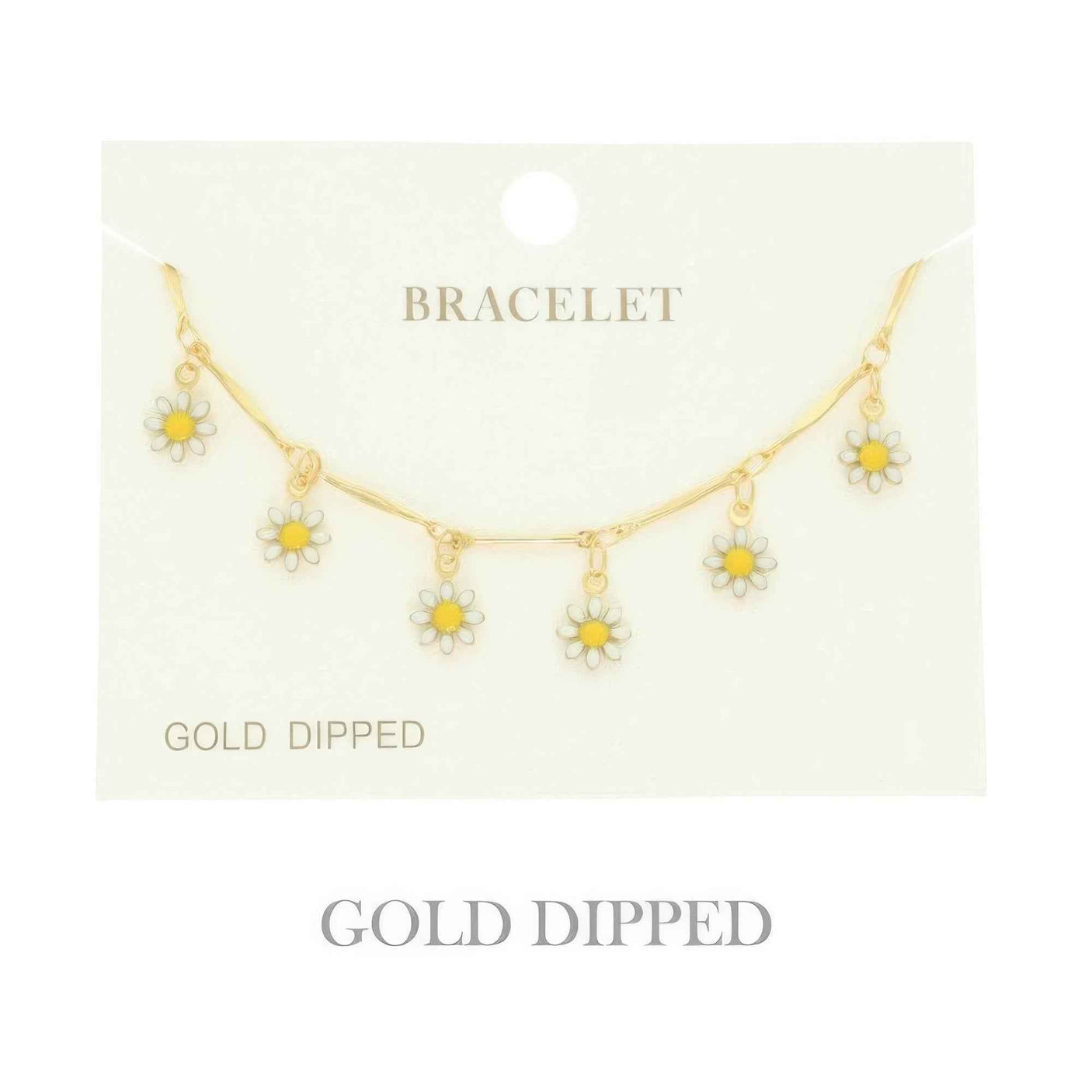 Gold Plated Floral Charm Bracelet