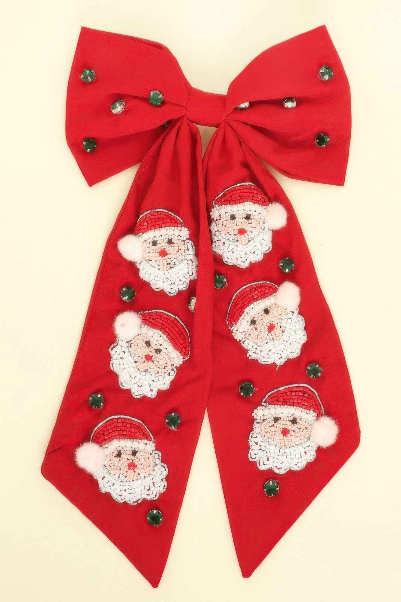 Christmas Santa Claus Bow Barrette Hair Clip
