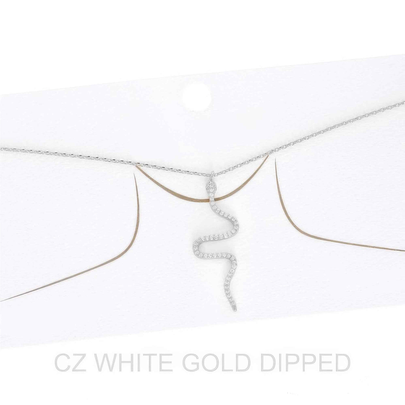 Women's Gold Dipped Cz Pave Snake Necklace