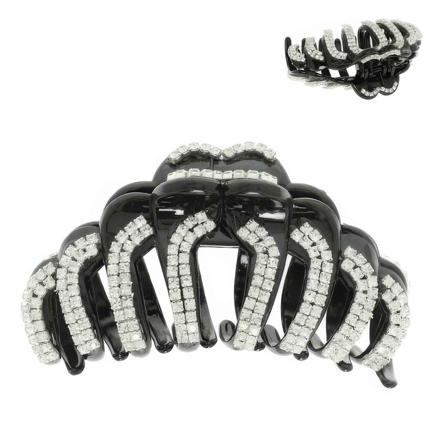 Rhinestone Pave Arch Patterned Hair Claw Clip