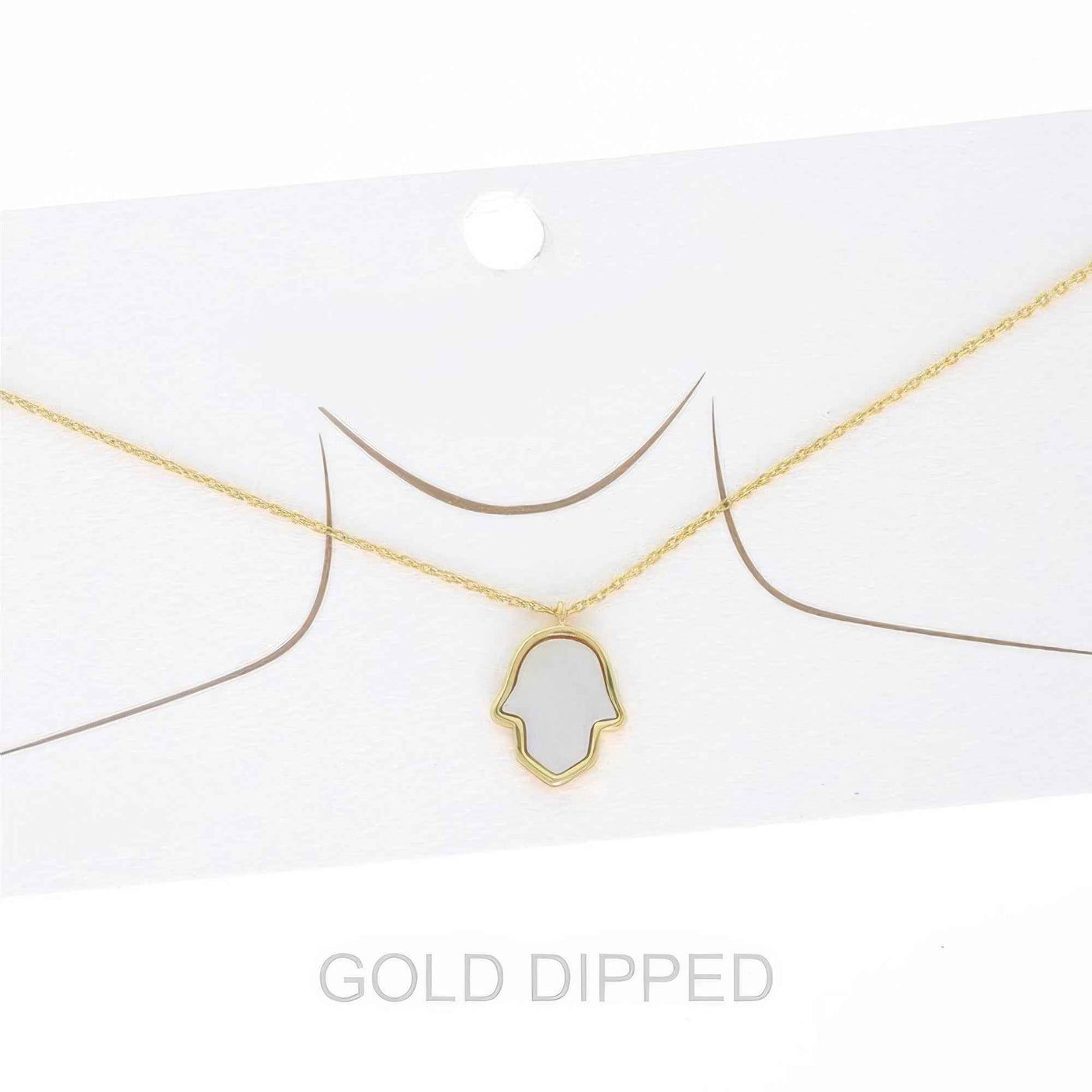 Women's Gold Dipped Hamsa Hand Chain Necklace