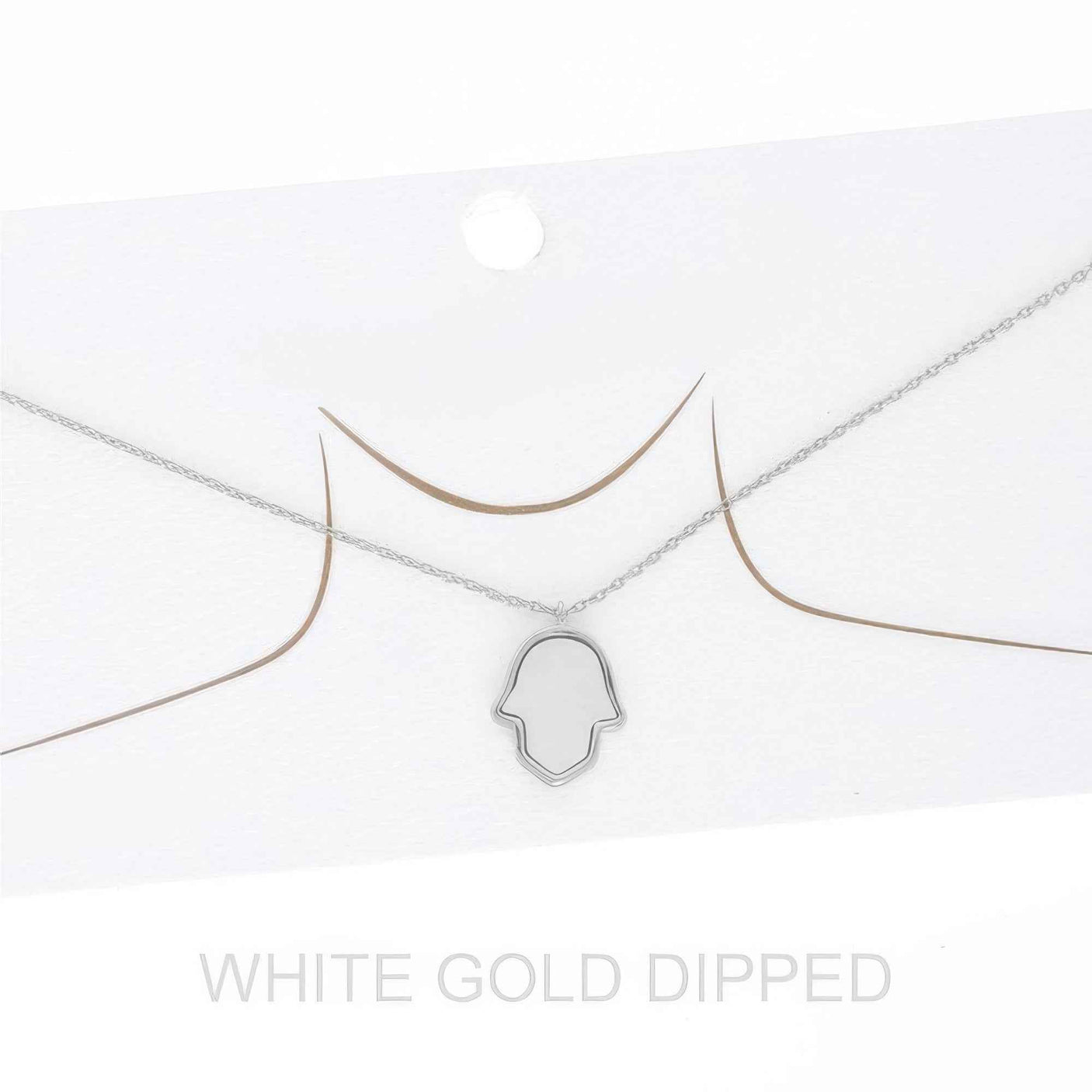 Women's Gold Dipped Hamsa Hand Chain Necklace