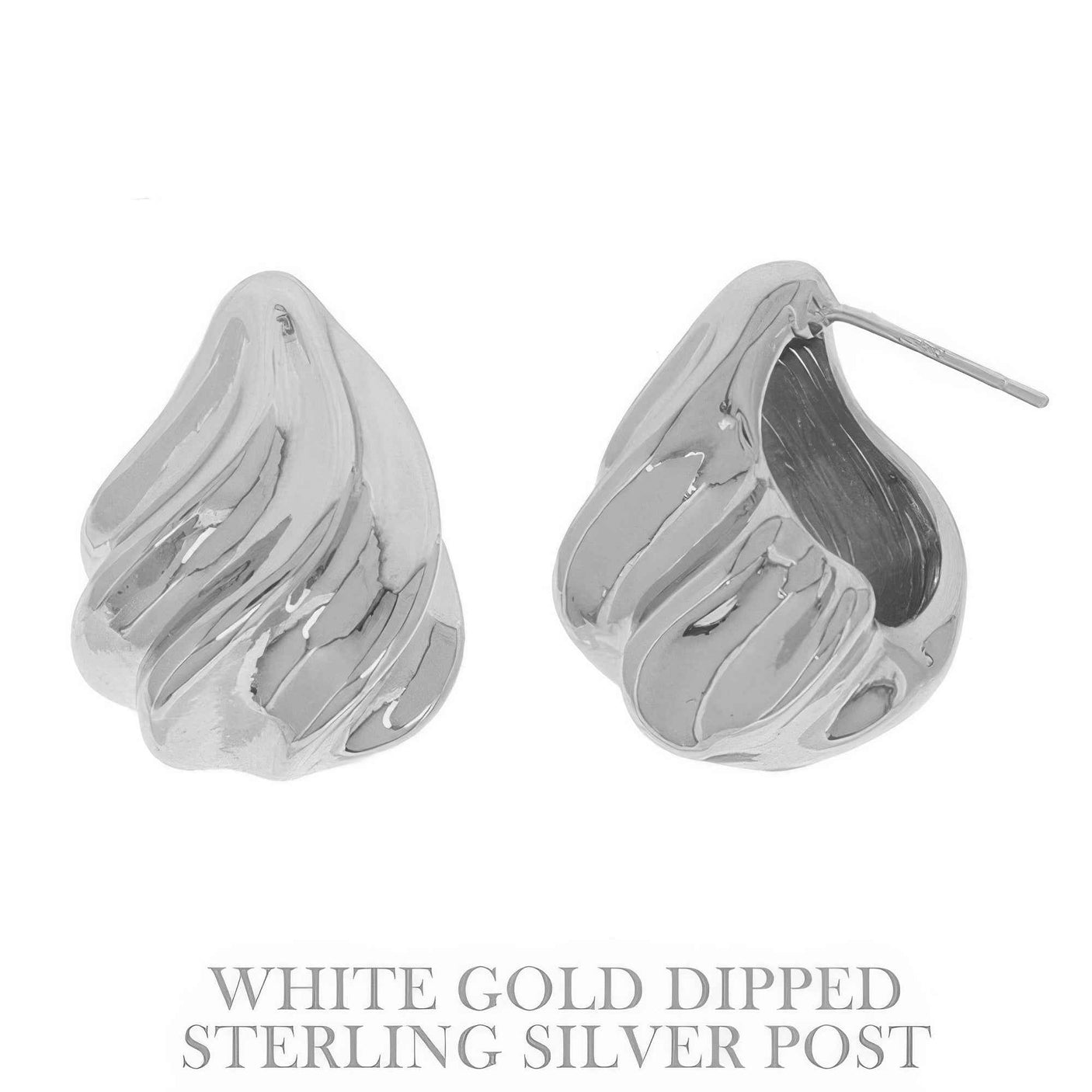Flash-plated Hollow Conch Teardrop Earrings