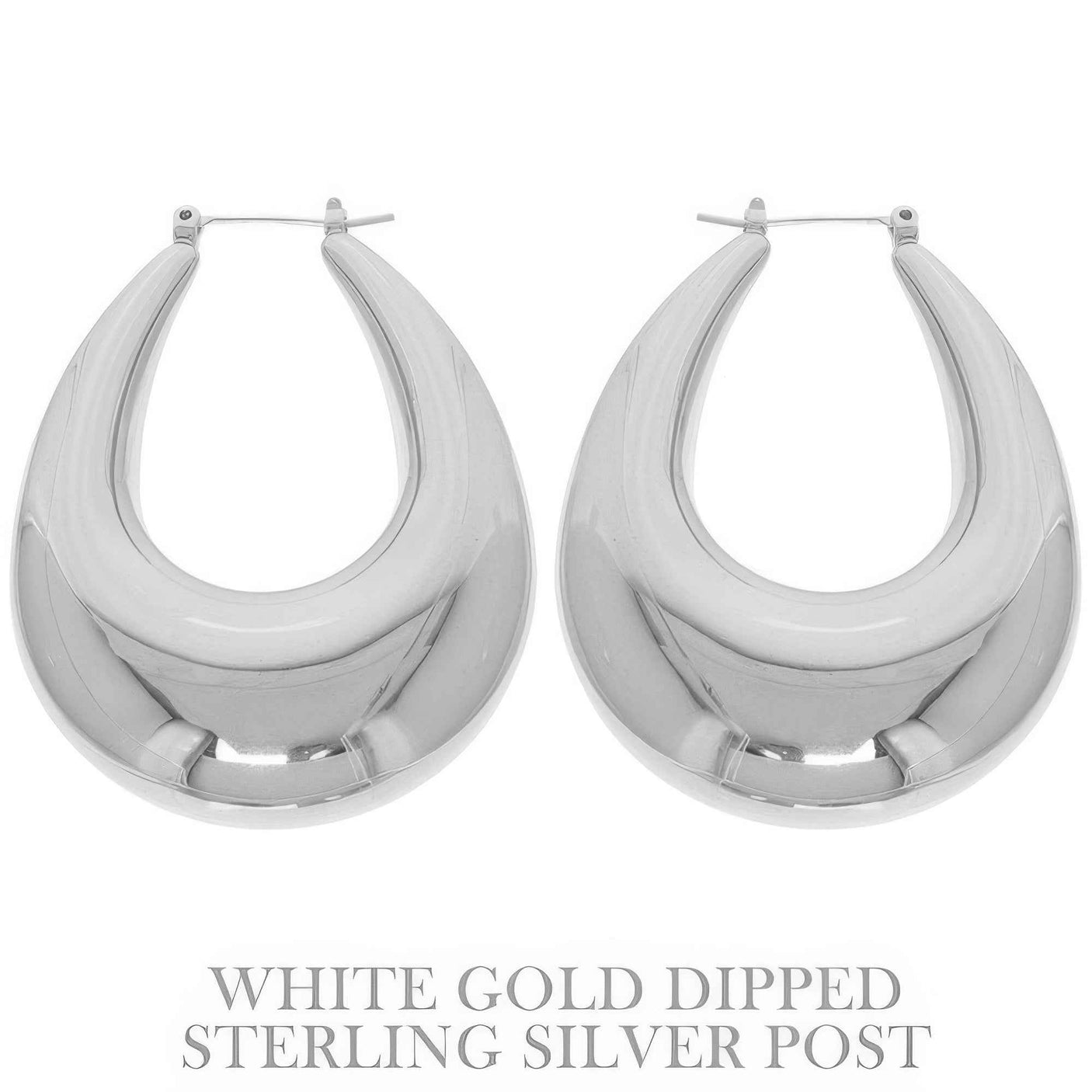 Flash-plated Chunky Oval Hoop Earrings