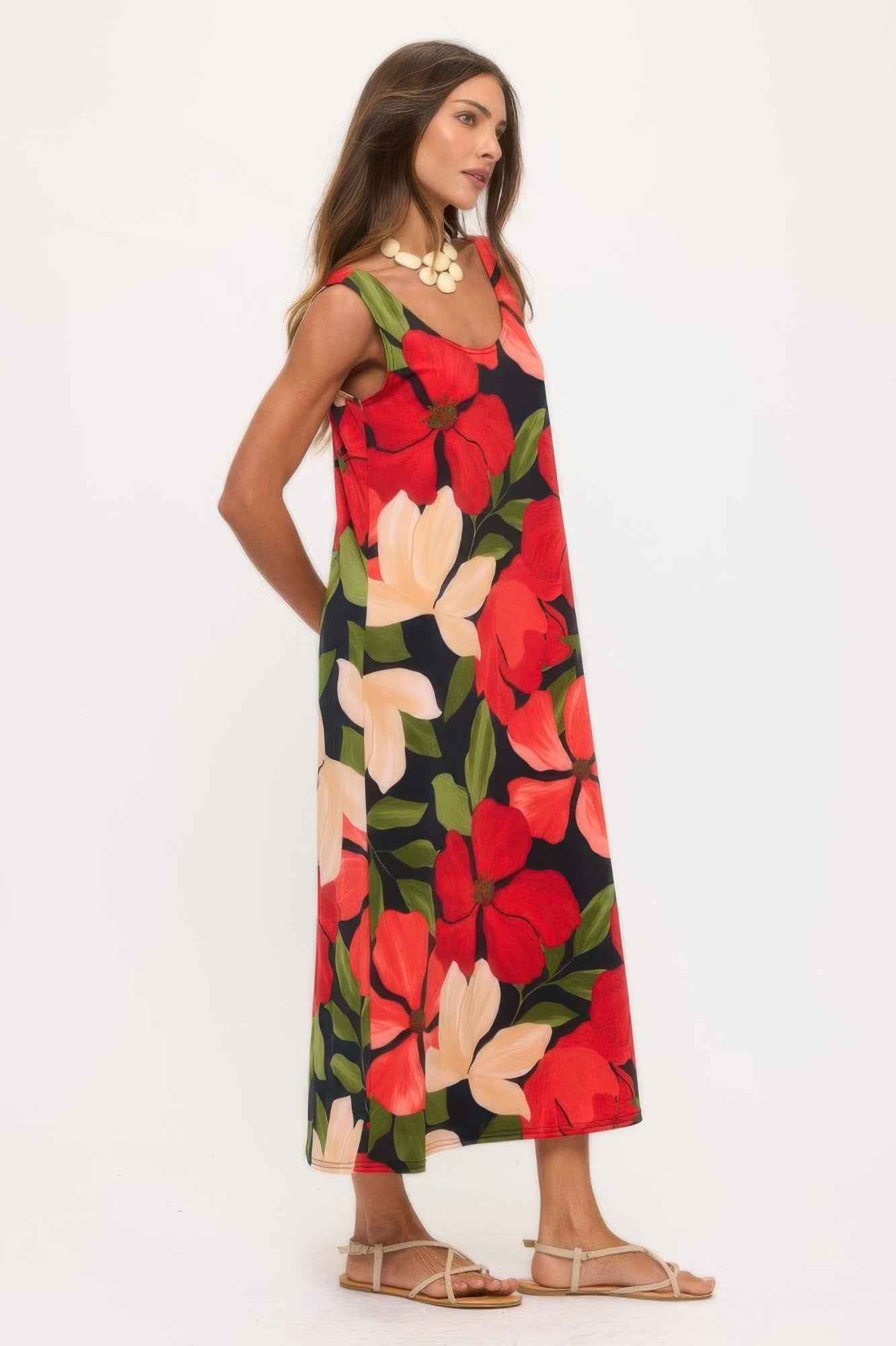 Print Bns Tank Long Dress