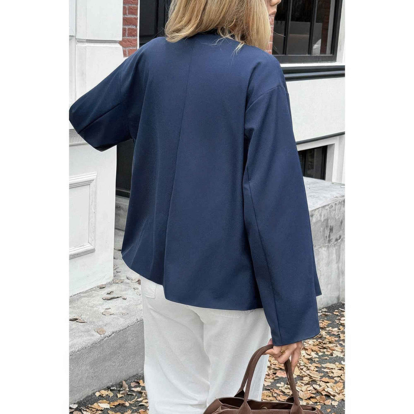 Double Breasted V Neck Trench Long Sleeve Coat