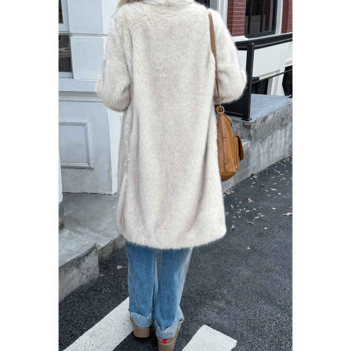 Solid Fluffy Faux Fur Shaggy Long Body Outwear
