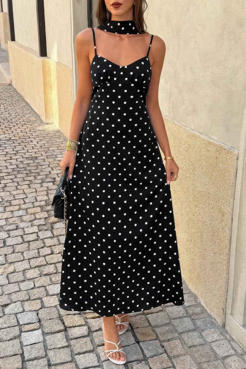 Sleeveless Bodycon Polka Dot Slip Dress