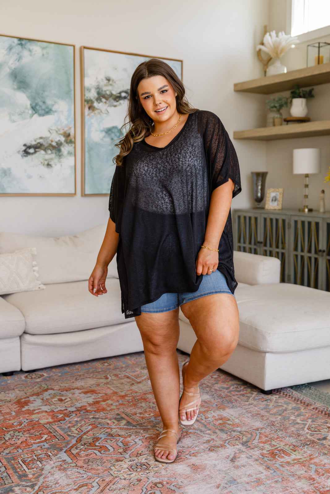 Warm Days, Cool Nights Top in Black - Liarian Unlimited Boutique