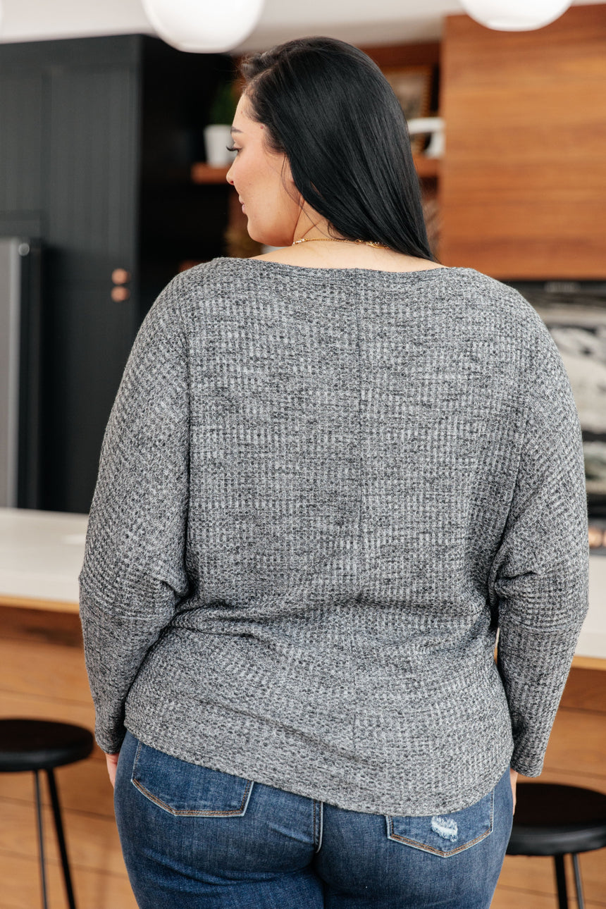 Warm Thoughts Ribbed Top in Charcoal - Liarian Unlimited Boutique