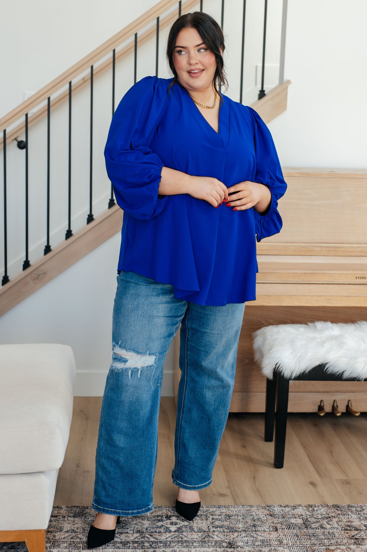 What Do You Say Balloon Sleeve Blouse - Liarian Unlimited Boutique