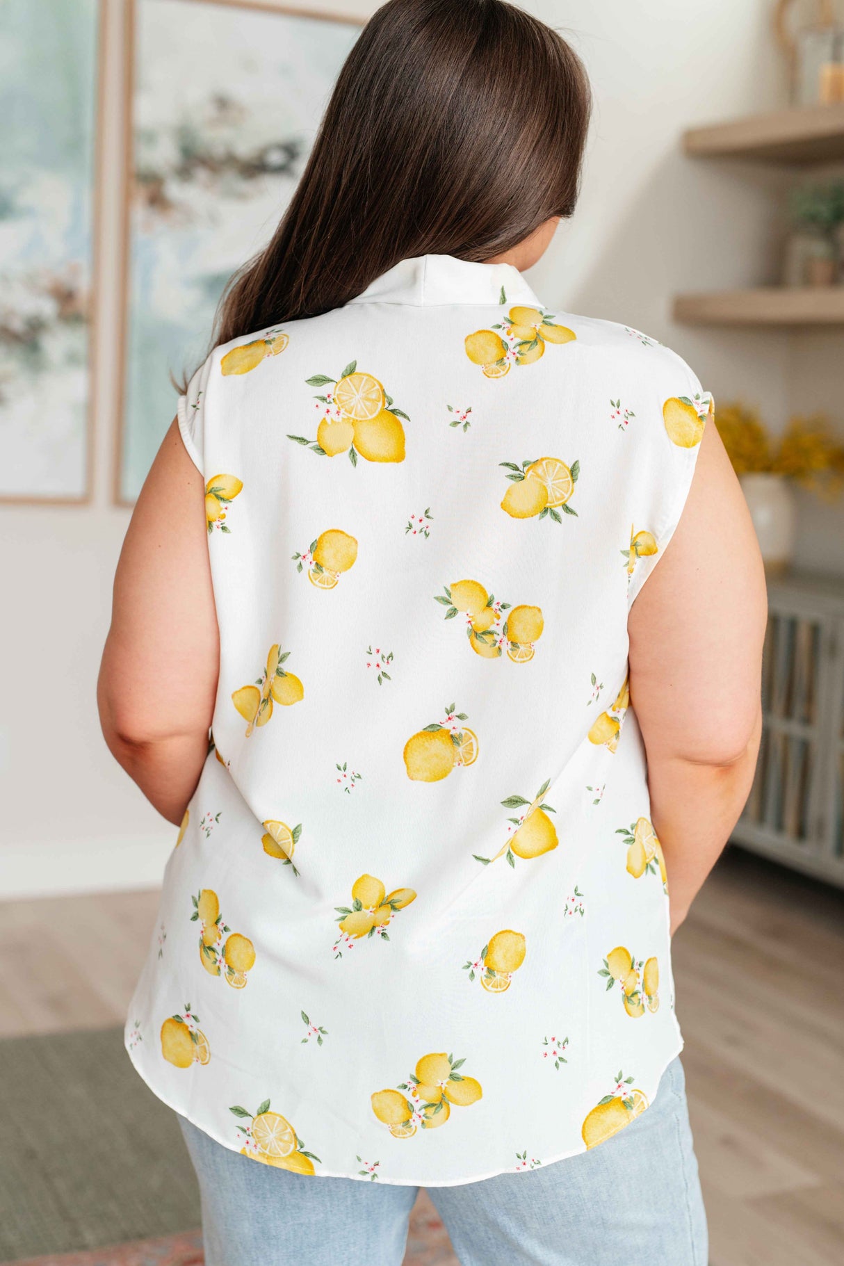 When Life Gives You Lemons Sleeveless Blouse - Liarian Unlimited Boutique