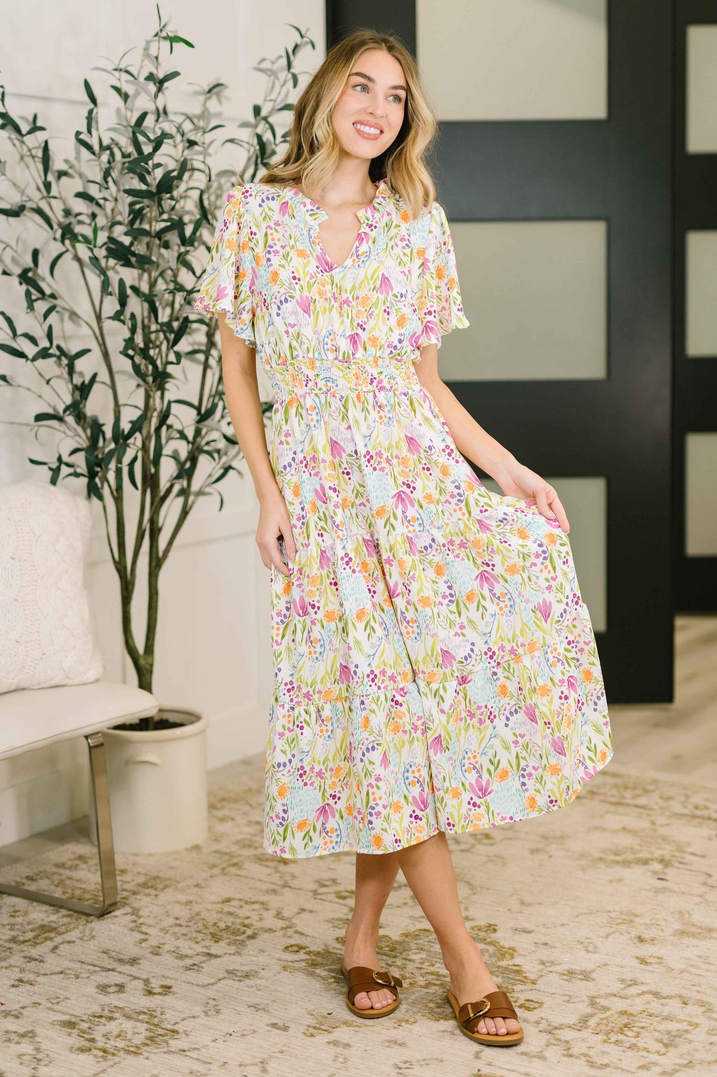 Wherever I Go Notch Neck Dress