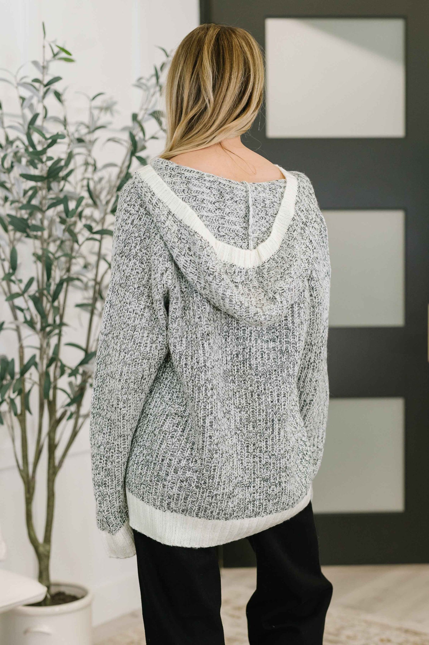 Who Can Live Without it Textured Split Neck Pullover