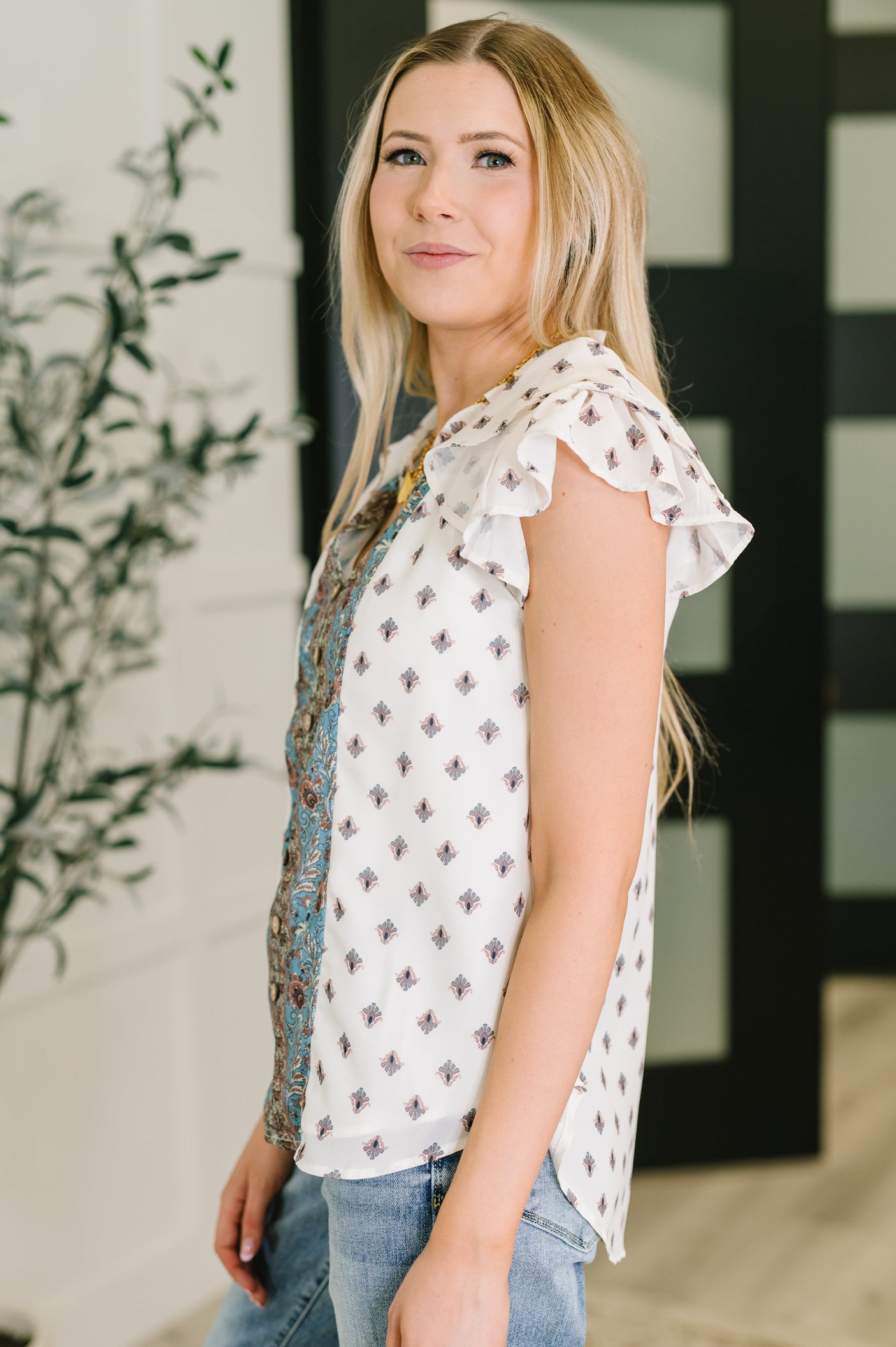 Blusa de manga corta Willow Breeze