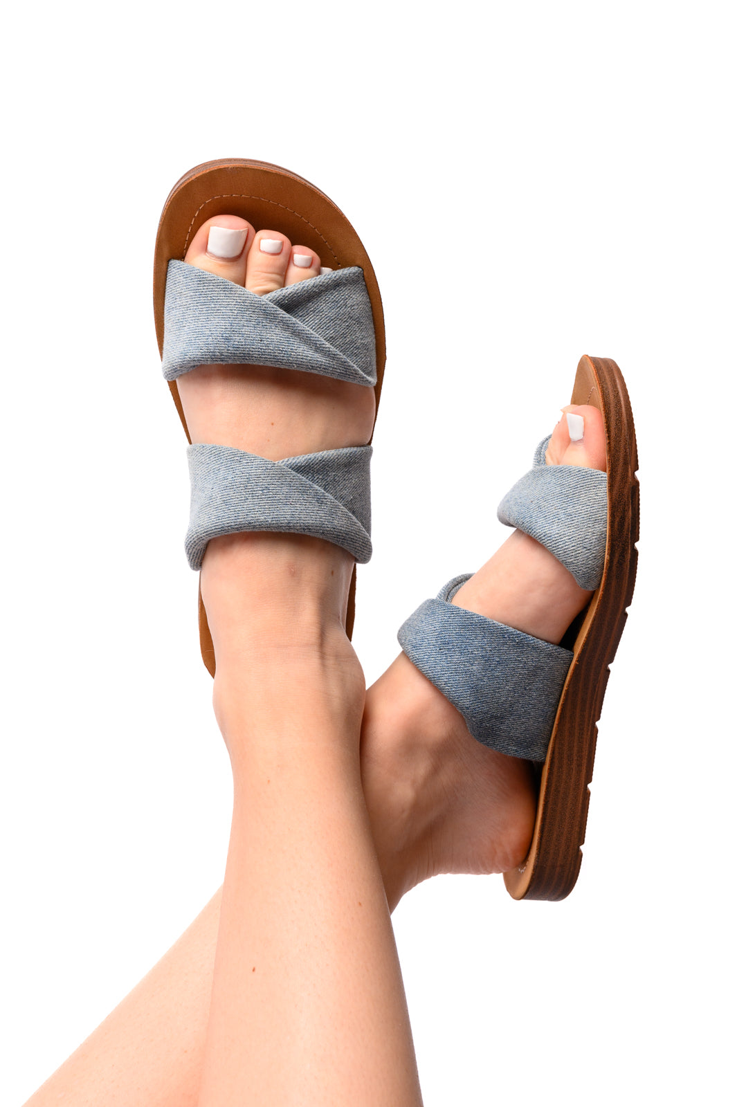 Sandalia With a Twist en denim