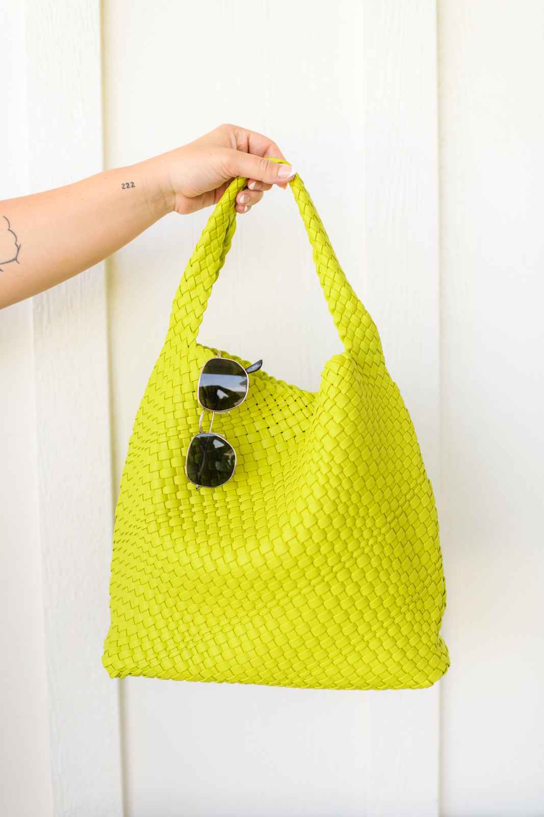 Woven and Worn Tote in Citron - Liarian Unlimited Boutique
