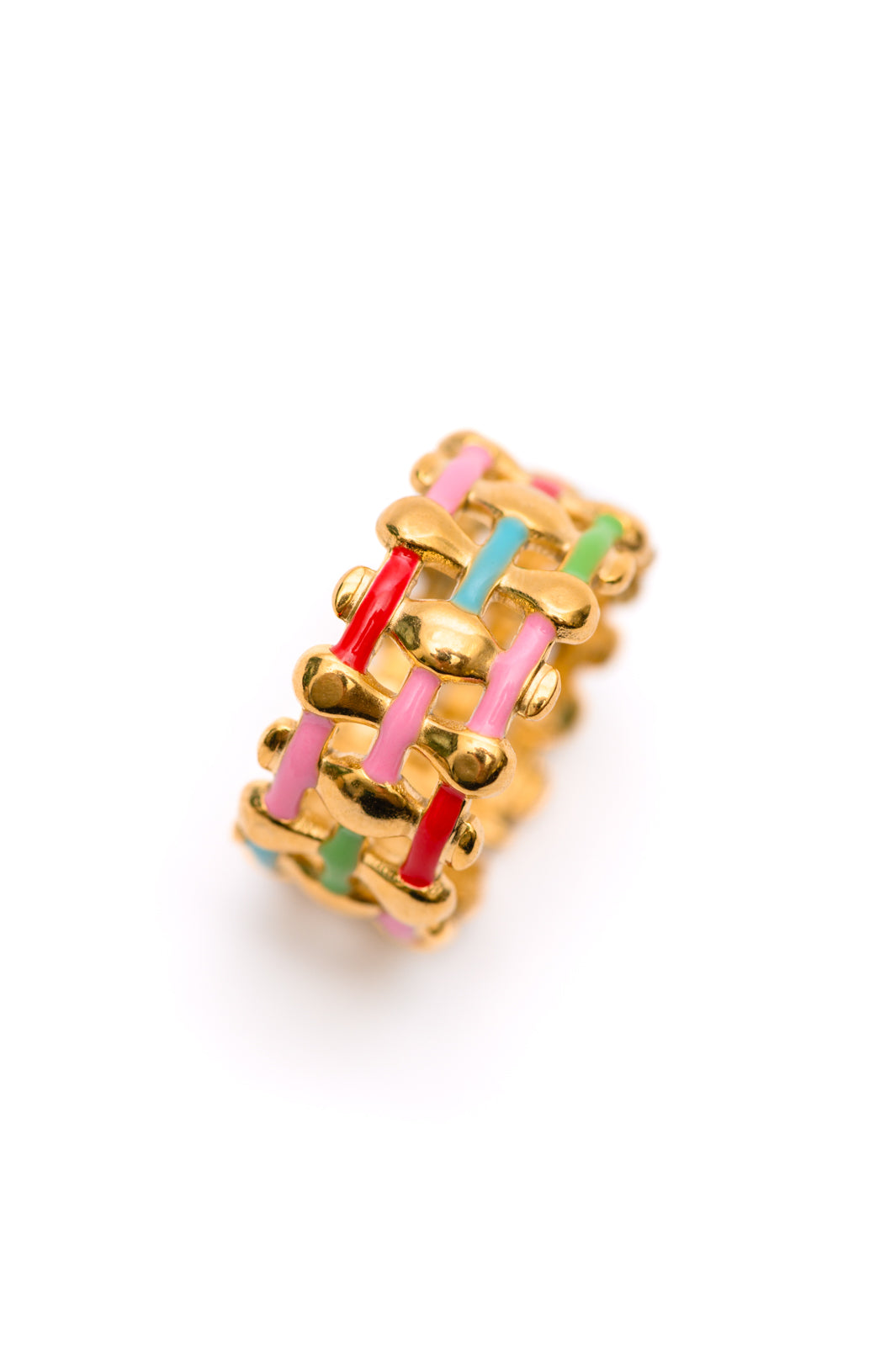 Anillo tejido en color