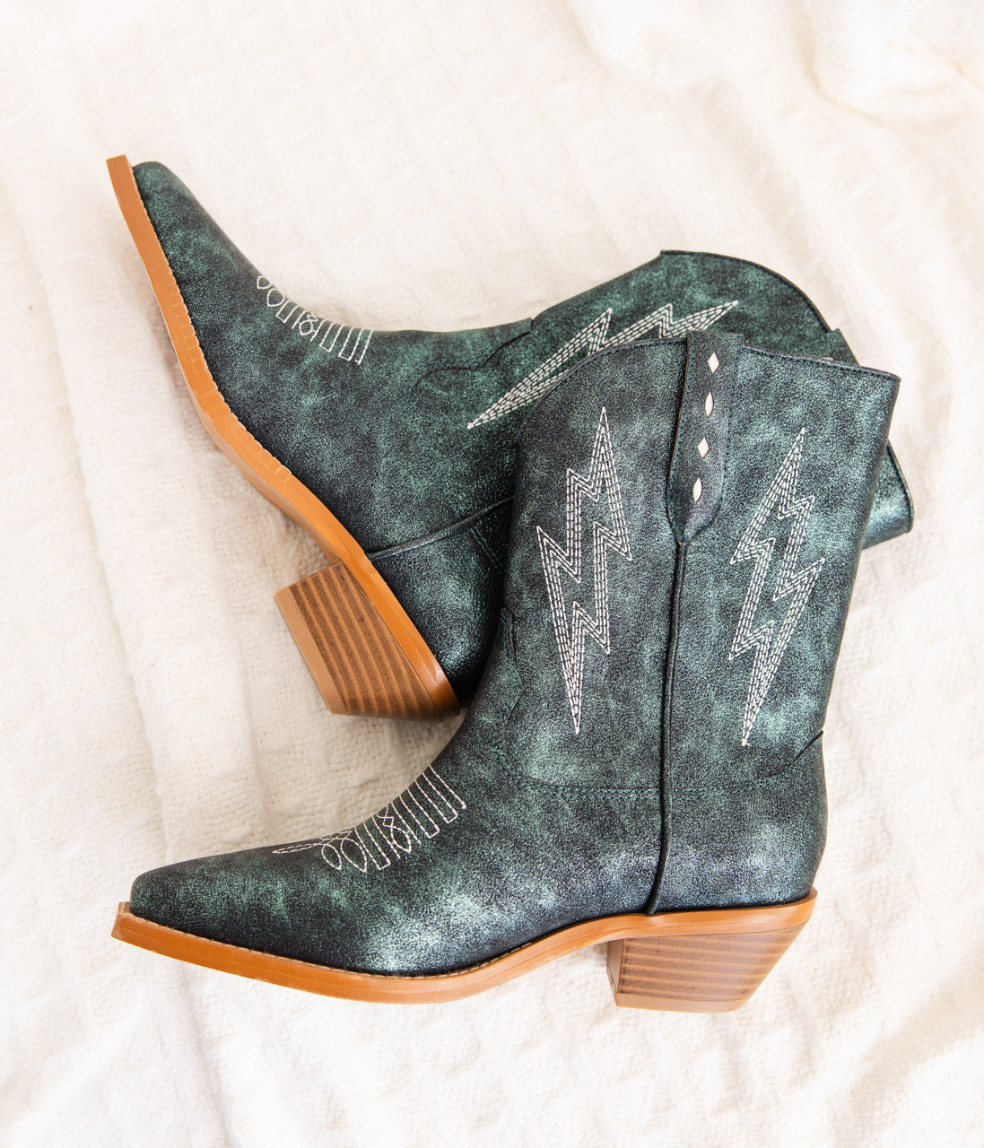 Bowie Metallic Boot in Teal - Liarian Unlimited Boutique