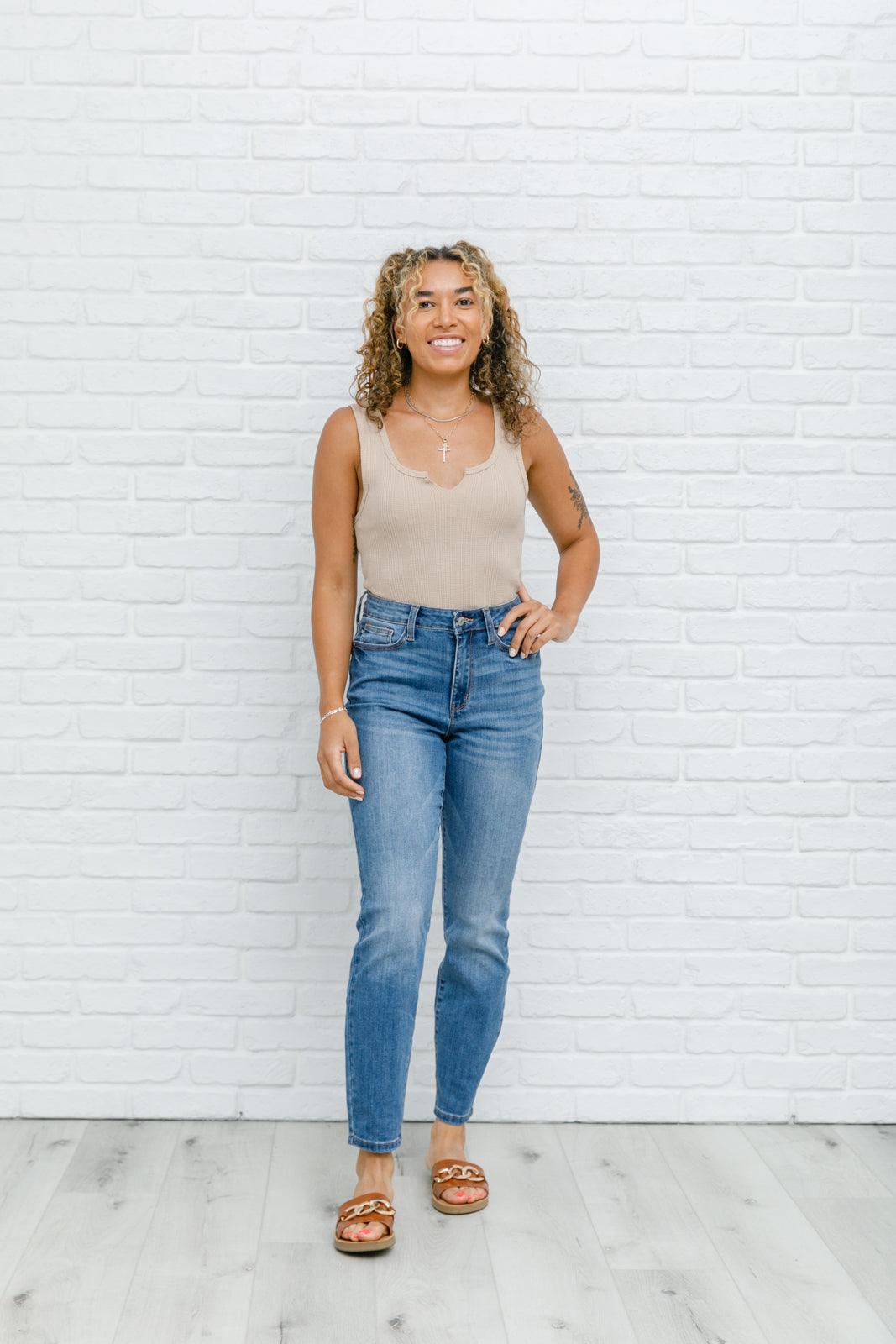 Jeans ajustados de cintura alta