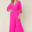 Double Take Full Size Surplice Wide Leg Jumpsuit with Pockets