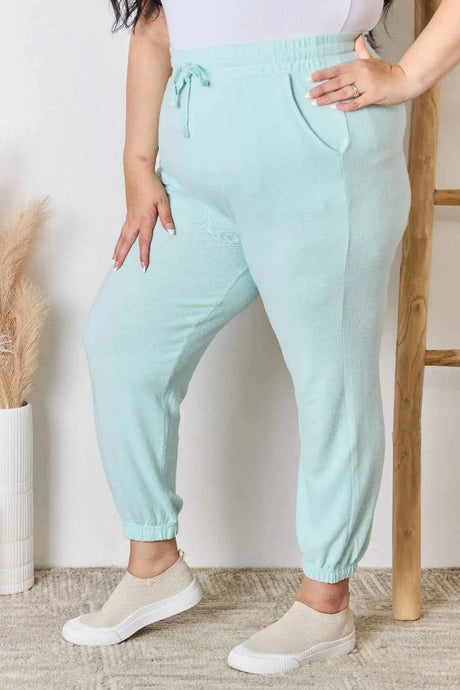 RISEN Full Size Drawstring Ultra Soft Knit Jogger
