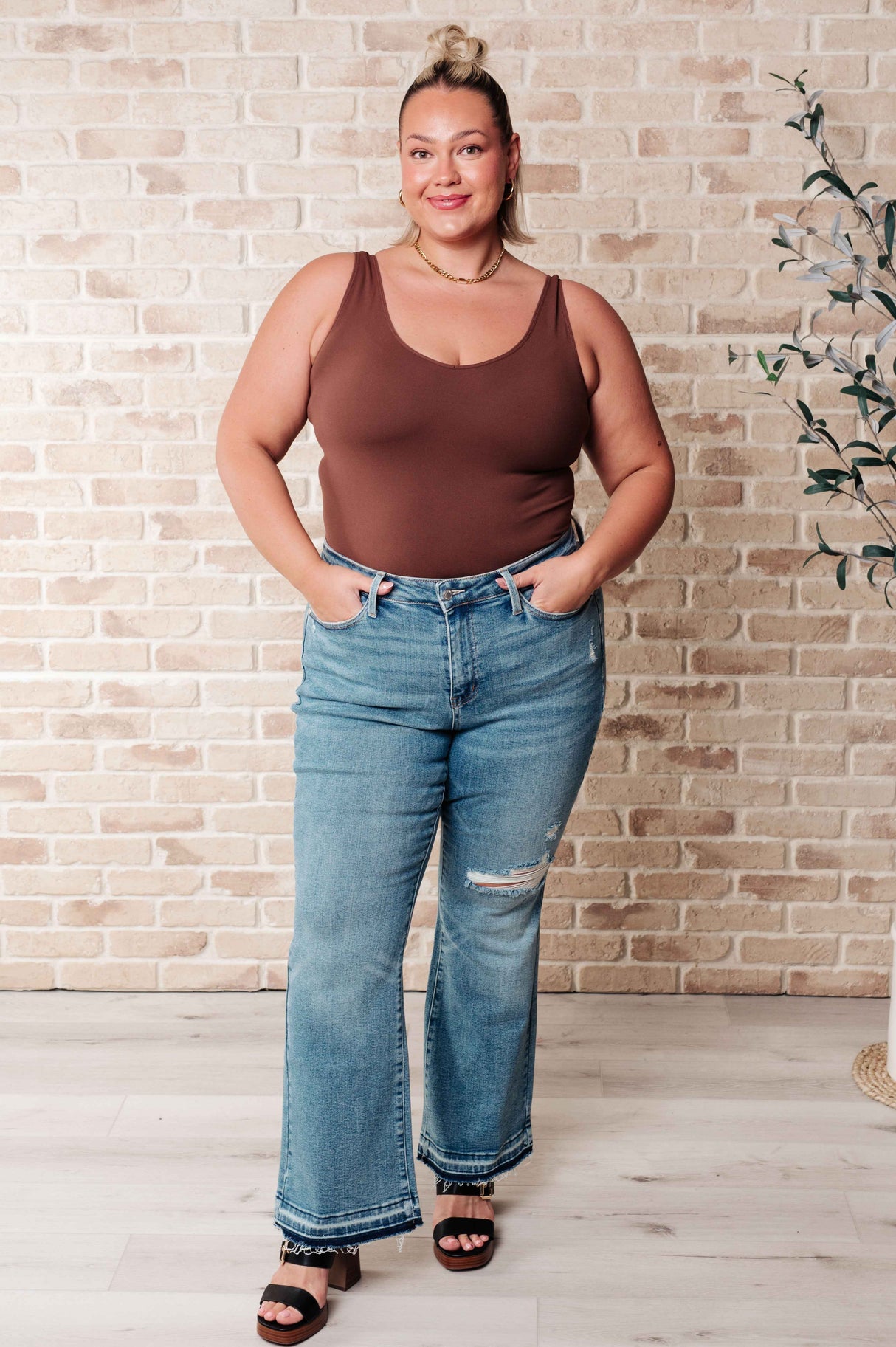 Isla Mid Rise Distressed Released Hem Bootcut Jeans - Liarian Unlimited Boutique