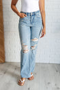 Ramona High Rise Rigid Magic Destroyed Straight Jeans - Liarian Unlimited Boutique