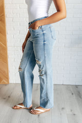 Ramona High Rise Rigid Magic Destroyed Straight Jeans - Liarian Unlimited Boutique