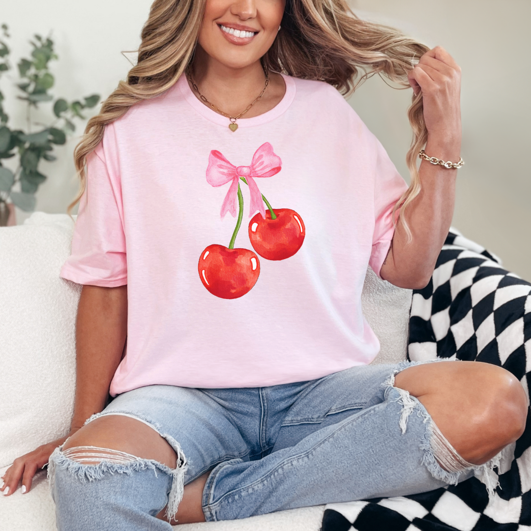 Camiseta gráfica con lazo de cereza