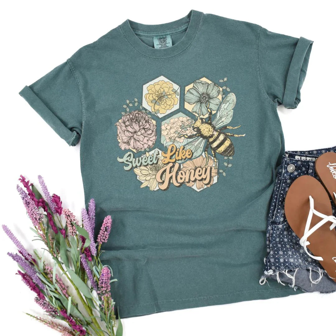 Camiseta gráfica "dulce como la miel"
