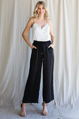 City Ease Wide Leg Bottoms in Black
