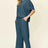 Double Take Full Size Texture Short Sleeve Top and Pants Set