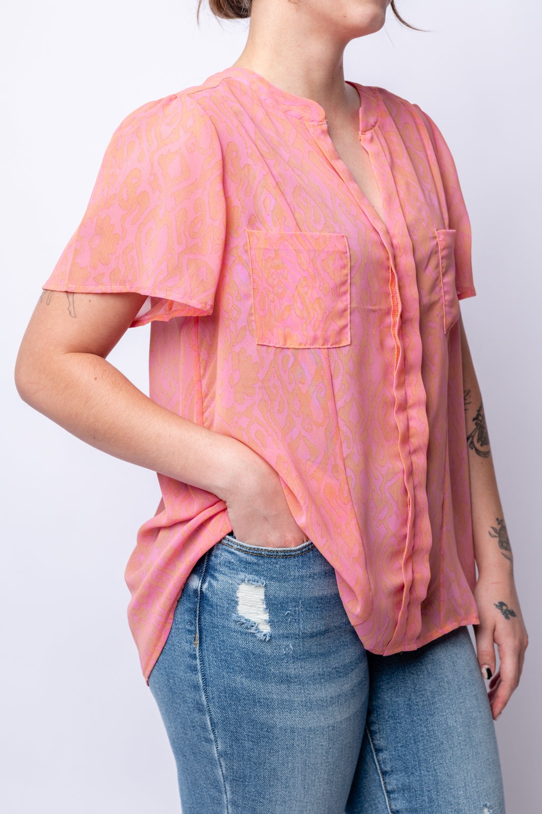 Blusa con escote chal "Déjame verte hacerlo" - 25/06/2024