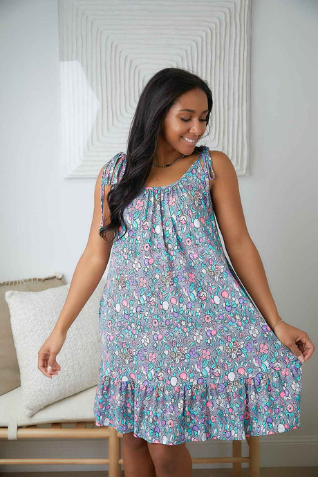 Floral Essence Tie Strap Dress - Liarian Unlimited Boutique