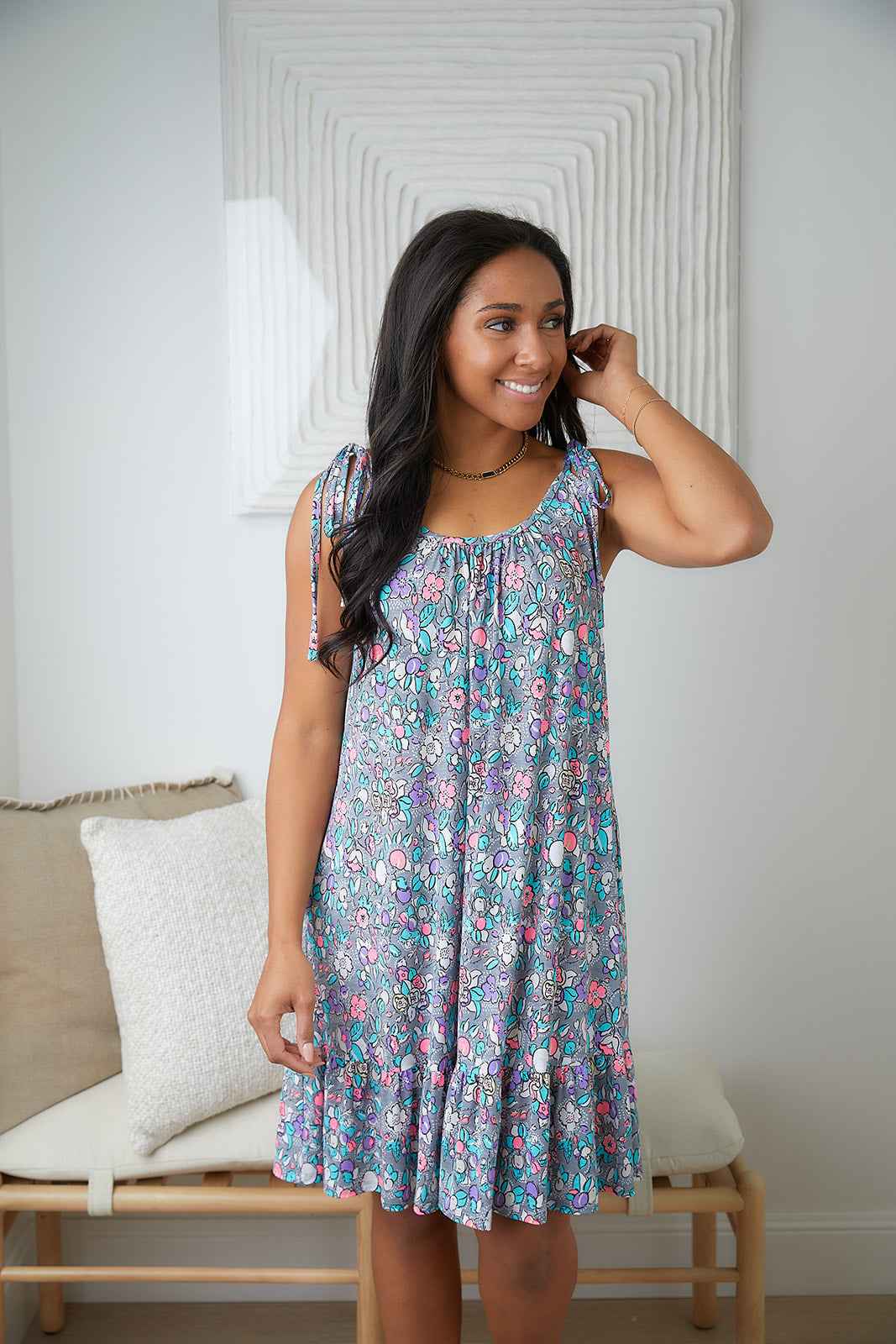 Floral Essence Tie Strap Dress - Liarian Unlimited Boutique