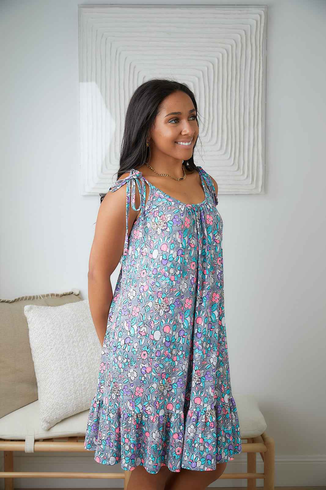 Floral Essence Tie Strap Dress - Liarian Unlimited Boutique