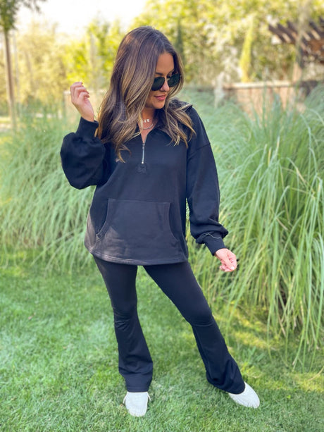 Sudadera con capucha y media cremallera Hendrick en nueve colores