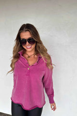 PREORDER: Longer Length Marley Snap Button Sweatshirt