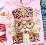 Pink Leopard Nutcracker Graphic Tee and Sweatshirt