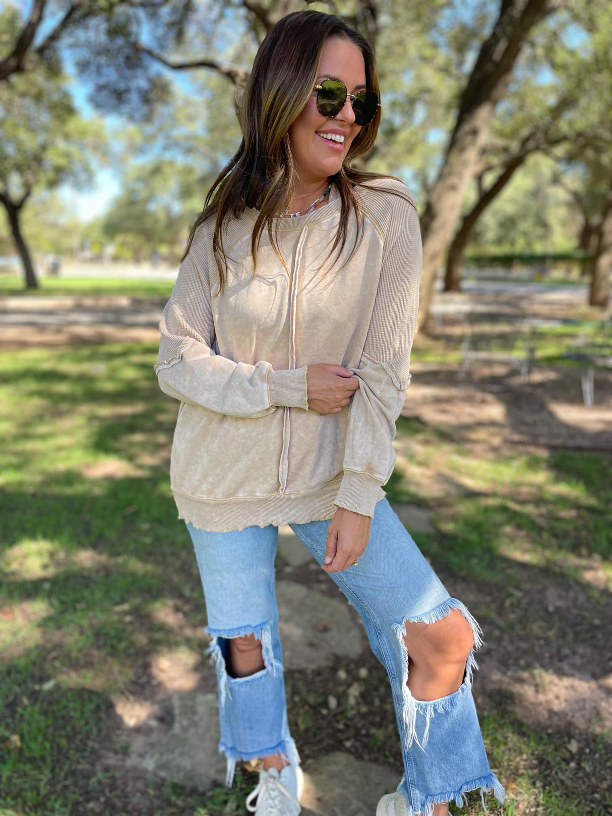 Best Selling Elliott Exposed Seam Sweatshirt in Five Colors - Liarian Unlimited Boutique