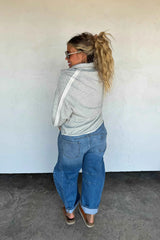 PREORDER: Longer Length Marley Snap Button Sweatshirt